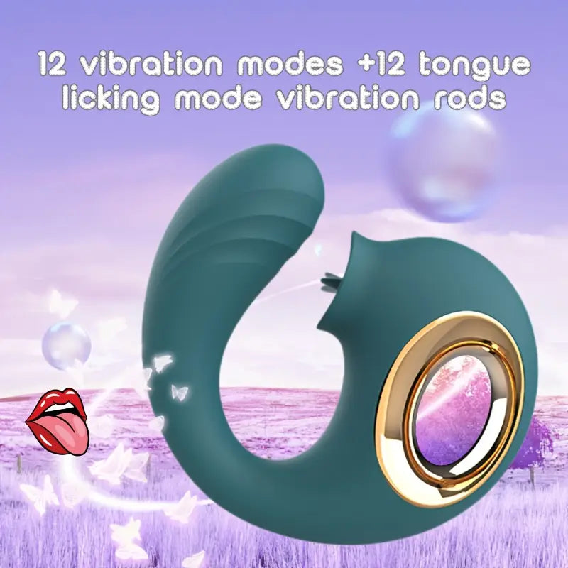 2 in 1 Vibrator with Licking Tongue