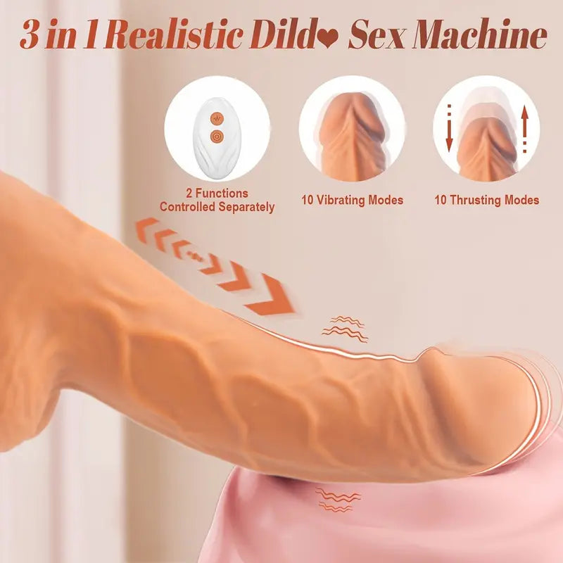 3 In 1 Realistic Dildo Erotic Machine