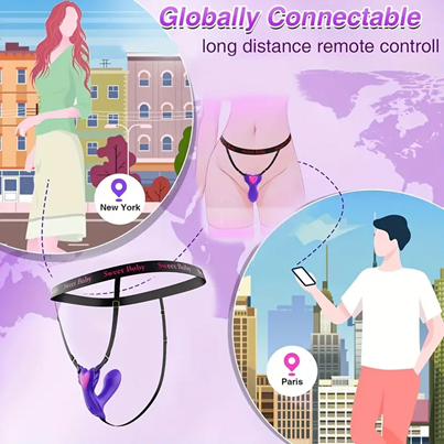 Wearable Panty Vibrator Insertion Dildo