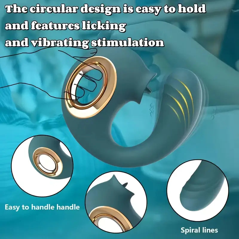 2 in 1 Vibrator with Licking Tongue