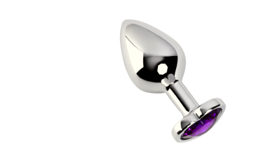 Metal Gemstone Anal Plug-Large