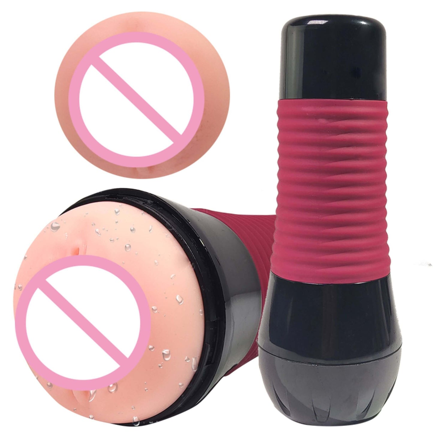 VIBRATING MASTROBATOR BLACK/MAROON