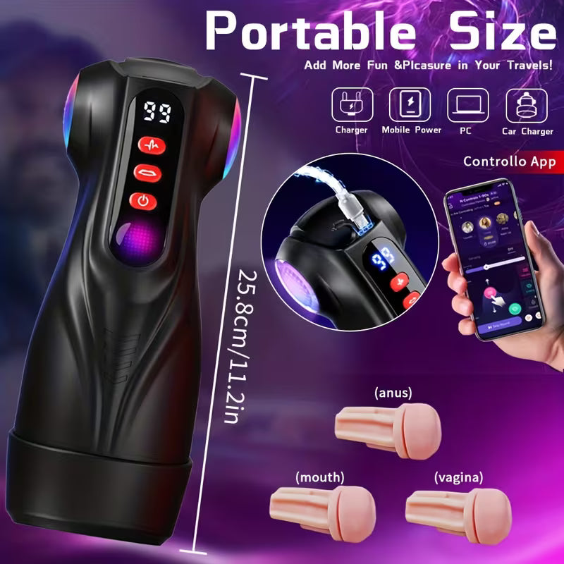 3-in-1 App-Controlled Male Masturbator