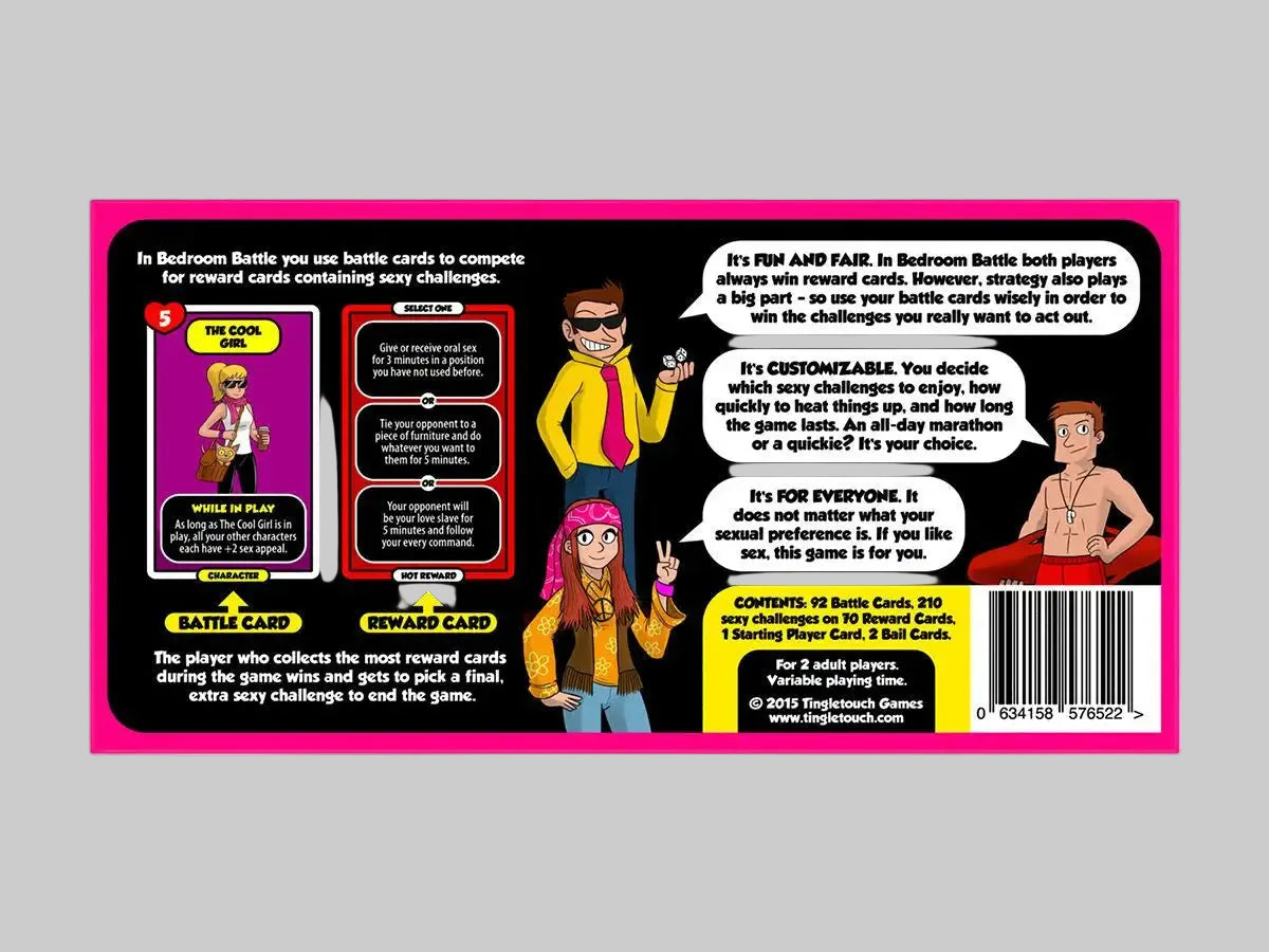 BEDROOM BATTLE GAME CARDS