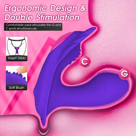 Wearable Panty Vibrator Insertion Dildo