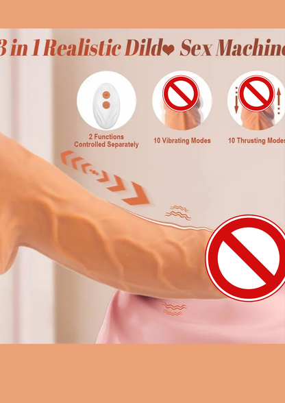 3 In 1 Realistic Dildo Erotic Machine