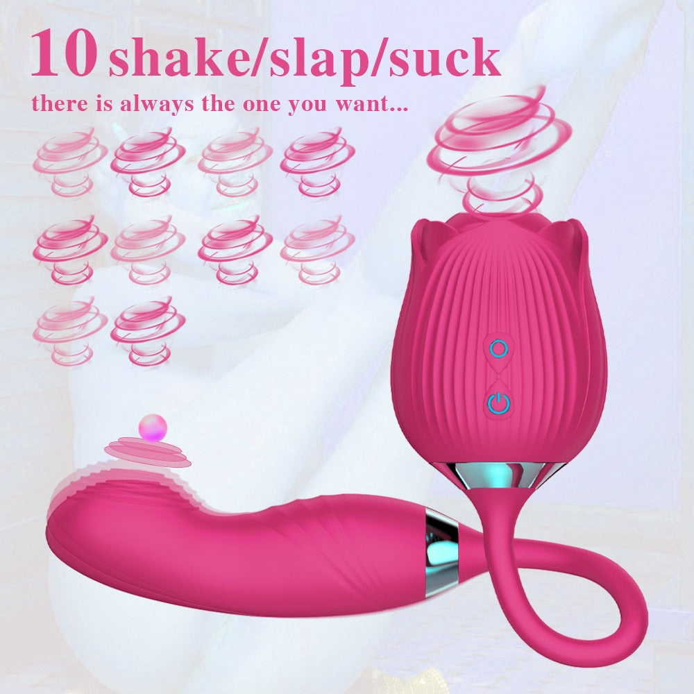 Rose with sucking/vibrating and shaking motion x 10 Speed