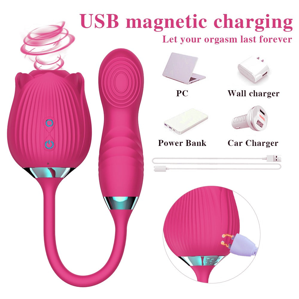 Rose with sucking/vibrating and shaking motion x 10 Speed
