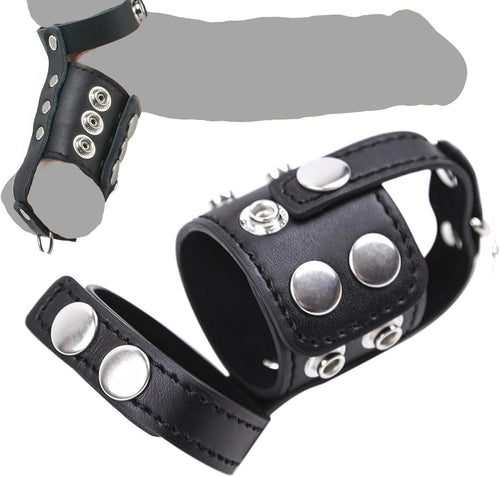 Adjustable Leatherette Restraint Cock Ring