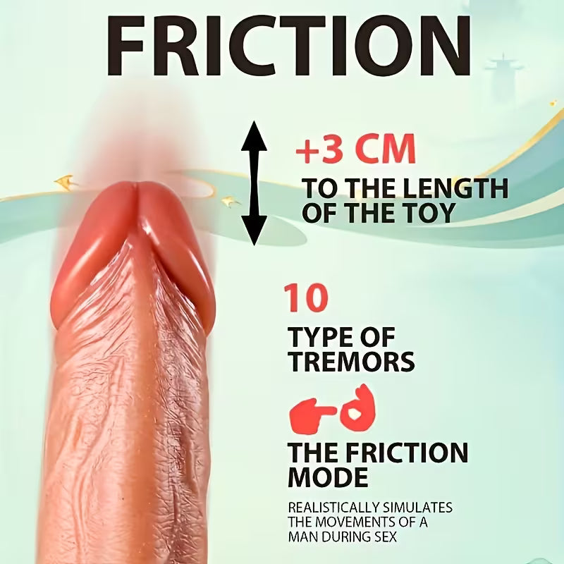 22cm Remote-Control Vibrating & Thrusting Dildo