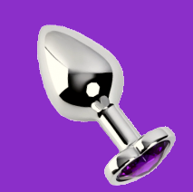 Large Metal Anal Plug with Gemstone Base