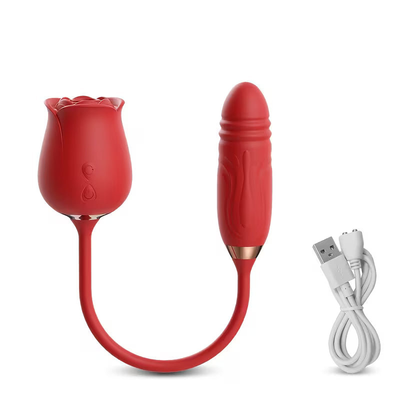 Rose with sucking/vibrating and shaking motion x 10 Speed
