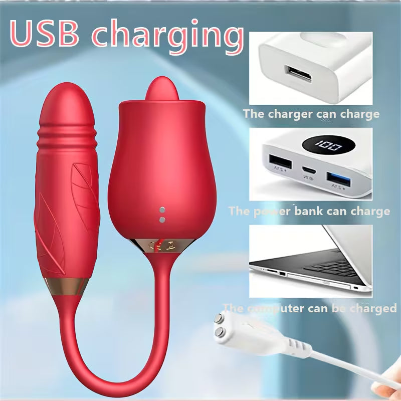 Rose with Licking/slap and shaking motion x 10 Speed