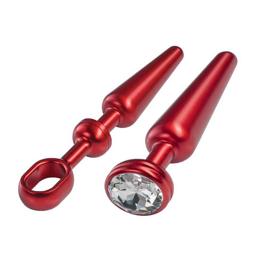 Malesation Alu-Plug With Gemstone Medium - Red