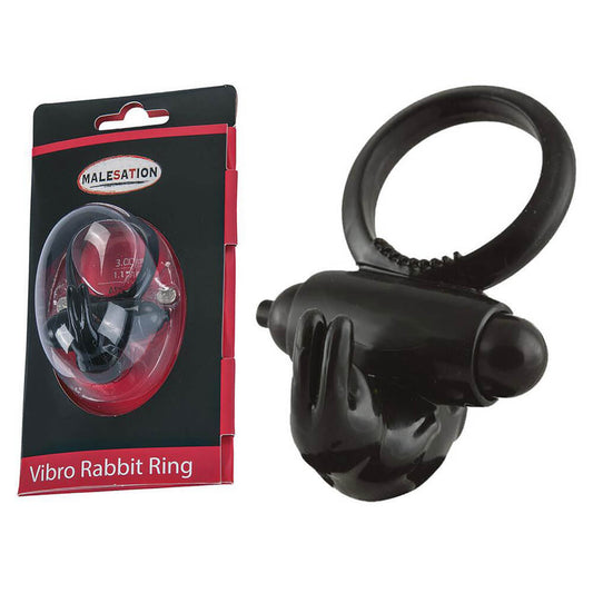 Malesation Vibro Rabbit Ring Black